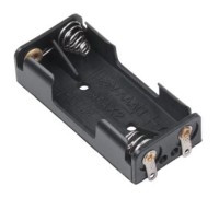 BAT2XR03-BB Koszyk baterii 2 x R03 (b) z tworzywa z blaszkami; wymiary: 36x48x16mm