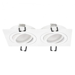 Punktowa oprawa sufitowa wpuszczana CERI 2 SQ White IP20 kwadratowa biały podwójna EDO777474