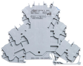 Złączka szynowa 3-piętrowa 2,5mm2 L/L/N szara 2002-3203 TOPJOBS