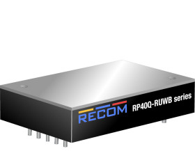 Przetwornica DC-DC, 40W, Uwe 14-160 V DC, Uwy 24V dc, Iwy 1.67A, Recom