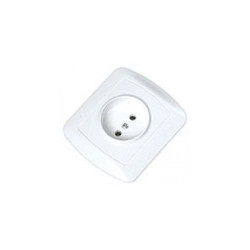 Gniazdo elekt. AKORD AG1E/11 poj B/U Białe KONTAKT