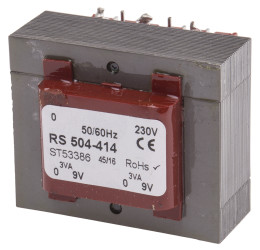 Transformator do druku 9V ac 230V ac 2 wyjścia THT 6VA