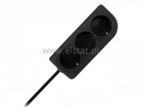 Przedłużacz 3GN 3m bez uziemienia czarny