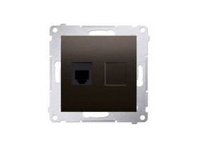 SIMON 54 Gniazdo telefoniczne 2xRJ12 brąz mat DT1.01/46 KONTAKT SIMON