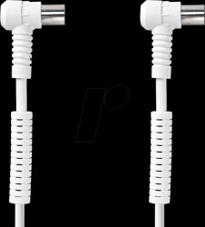 CSGB40120WT100 Coaxial cable, IEC connector &lt;&gt; IEC port, 10.0 m, round, white