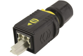 Złącze zasilające Wtyczka Montaż na kablu 4P 48 V HARTING