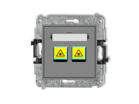 MINI Gniazdo światłowowode/optyczne podwójne szary mat 27MGOP-2 KARLIK