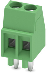 PCB terminal, 2 pole, pitch 2.54 mm, AWG 26-20, 6 A, screw connection, green, 1725656