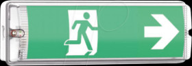 ELED200100 LED emergency exit light fixture, TEST function, IP65