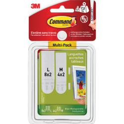 3M 17209 Command&#x2122; Picture-Mounting Strips M and L, Advantage pack White 12 Pairs