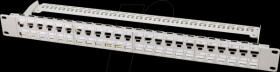 NK4046 19" keystone patch panel 48-port, 1U, shielded, grey