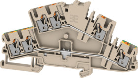 Multi level terminal block, push-in connection, 0.14-4.0 mm², 6 pole, 22 A, 8 kV, dark beige, 2531300000