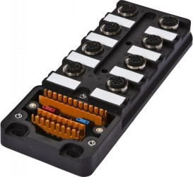 VK000026, rozdzielacz, 8x M12 5pin, PBT, z wyświetlaczem LED Kunststoff, ohne Kupplung