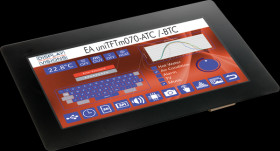 EA UNITFTM070-ATC 7.0" TFT display, 155.9x88.6 mm, 1024x600 dot, full colour, PCAP