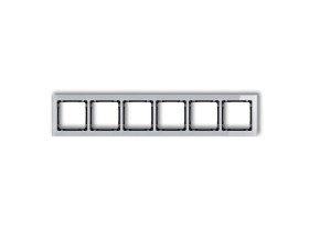 DECO Ramka 6 sześciokrotna uniwersalna - efekt szkła (ramka: szara: spód: czarny) szary 15-12-DRS-6 KARLIK