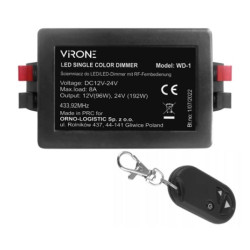 Ściemniacz LED 12V 8A 96W z pilotem RF WD-1 ORNO