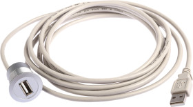 Kabel USB Złącze A USB A Złącze B USB A dł. 3m Przewód przedłużający USB USB 2.0 kolor: Szary