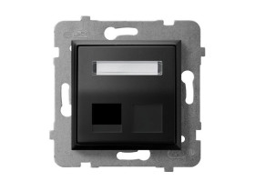ARIA Obudowa gniazda pojedynczego typu Keystone skośna czarny metalik GPK-1US/p/33 OSPEL
