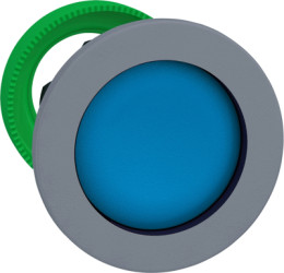 Pushbutton, unlabeled, unlit, groping, waistband round, blue, front ring light gray, mounting Ø 30.5 mm, ZB5FA6C0