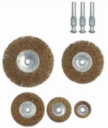 Szczotki okrągłe drut karbowany mosiężny kpl.5szt.