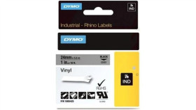 Taśma Dymo Ind Winylowa Uniwersalna 24Mm X 5,5M (Szara / Czarny Nadruk) Rhino...