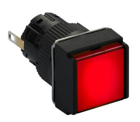 Wskażnik świetlny kwadr. O 16, IP 65, czerw., zintegr. LED, 24 V, złącze XB6ECV4BP