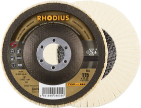 RHODIUS FLS, 2 polerki filcowe 115 x 22,23 mm, TOPline, Made in Germany, do stali nierdzewnej, stali, metali nieżelaznyc