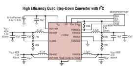 IC Quad Synchronous Step-Down DC/DC Regulator 2 x 600mA, 2 x 400mA