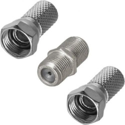 Zestaw do łączenia kabli SAT 2x wtyk F + 1x beczka F Libox PAK.