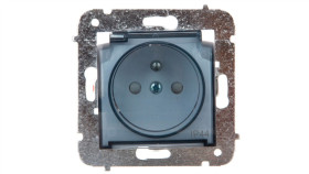 Carla Gniazdo Pojedyncze Z/U Ip44 Z Klapką Transparentną I Przesłonami Białe...