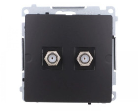 Simon Basic Gniazdo antenowe typu F” podwójne czarny mat BMAF2.01/49