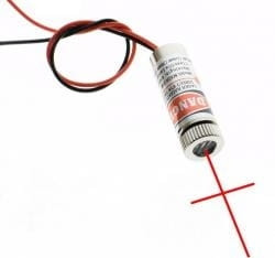 Laser krzyżowy 650nm; moc 5mW; zasilanie 3-5Vdc