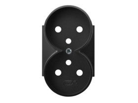 ARIA Pokrywa gniazda podwójnego do ramki Prestige z uziemieniem czarny metalik PGP-2URAZ/33 OSPEL