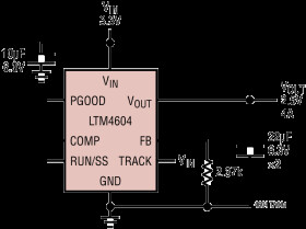 Low Voltage, 4A DC/DC μModule (Power Module) Regulator with Tracking
