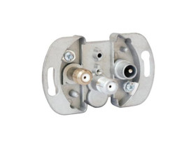 CLASSIC Gniazdo antenowe RTV-SAT przelotowe (R 11dB SAT 10dB) ZAR-SAT10/P KONTAKT SIMON