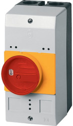 Insulating material housing, rotary handle, (L x W x H) 25 x 80 x 160 mm, for emergency stop switch, 260104