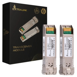 Moduł SFP+ 10Gbps, LC/UPC, 1310nm, 2km, single mode, DOM Extralink SFP+ 10G 2-pack