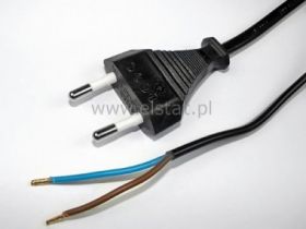 Kabel sieciowy jednostr. 3m (2x0,75mm czarny