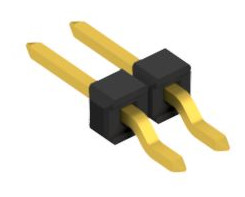 Pin header, 2 pole, pitch 2.54 mm, straight, black, 10080450