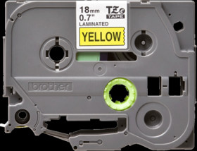 Labelling tape cartridge, 18 mm, tape yellow, font black, 8 m, TZE-641