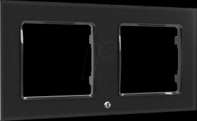 WF2 BLACK Shelly wall pushbutton frame, black, 2-fold