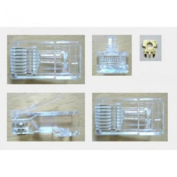 Wtyk modularny RJ-45 8p8c kat.6 przelotowy na okrągły przewód AWG23/24 /opak = 100szt/