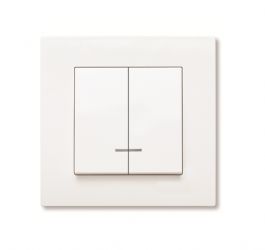 Włącznik VIKO 2-klawiszowy podświetlany biały KARRE