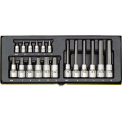 Proxxon Industrial 23100 Special Set For Socket Screws (1/4&quot; &amp; 1/2&quot;) - 18 Piece