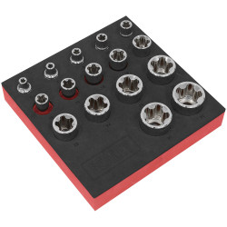 Sealey SX096 TRX-P* EPR Socket Set 1/4&quot;, 3/8&quot; &amp; 1/2&quot;Sq Drive 16pc