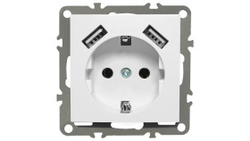 Quadra Gniazdko Pojedyncze Z Uziemieniem Schuko Z Dwoma Gniazdami Usb Do...