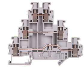 Złączka szynowa ochronna 3-piętrowa 2,5mm2 szara UT 2,5-PE/L/L 3214301 /50szt./