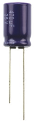 Kondensator 470μF 35V dc Radialny, Otwór przelotowy Panasonic roztaw: 5mm 10 (Dia.) x 16mm