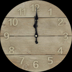 CLWA002WD30 Wall clock, diameter: 300 mm, wood, beige/brown