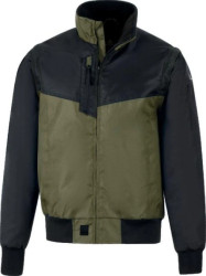 Wiatrówka 2 w 1 z poliestru Oxford powlekanego PU, odpinane rękawy, podszewka z polaru, Khaki-czarny, rozmiar: S, RENO2KAPT